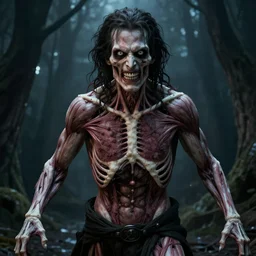 matt ryan as john constantine in sleepy hollow, full body, big two toned eyes, teeth gritted, horror, intricate details, cinematic, epic, realistic, anatomy, tomer hanuka, uplight, artstation, photorealistic, scary