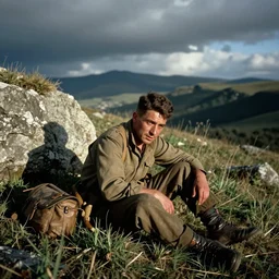 a wounded soldiers by robert capa