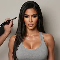 highly detailed vfx portrait of, kim kardashian muscular by stephen bliss, chalk, unrealengine, greg rutkowski, loish, rhads, beeple, chalk, makoto shinkai and lois van baarle, ilya kuvshinov, rossdraws, tom bagshaw, basil gogos