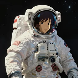 astronaut in space by studio ghibli