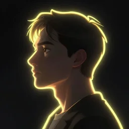 neon lit profile of human in the dark by disney concept artists, blunt borders, rule of thirds