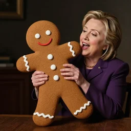 hillary clinton killing a gingerbread man brutally
