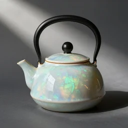 kettle with opal texture, photography