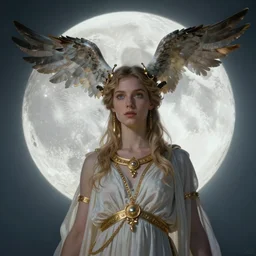 portrait of artemis, goddess of the moon, digital art by artgerm, ( ( greg rutkowski and gaston bussiere ) ), android jones and karol bak