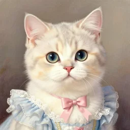 baroque rococo pastel kitten Greg Hildebrandt Lisa frank portrait