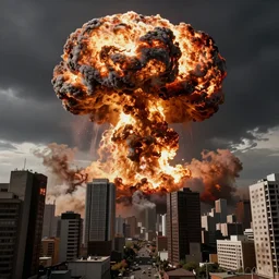 nuclear explosion in a apocalyptic city