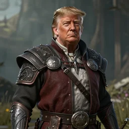 a portrait of Donald Trump as an Elder Scrolls Oblivion character, rendered in CryEngine