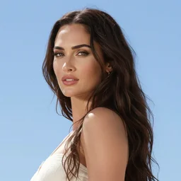 megan fox as a hot Greek goddess in the sky, highly detailed, detailed face, beautiful face
