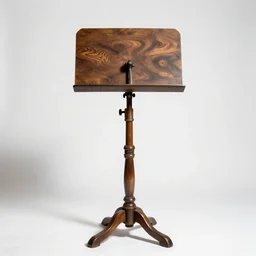 rustic music stand, studio product photography, isolated on a pure white background, centered, entire object in frame, sharp focus, soft studio lighting