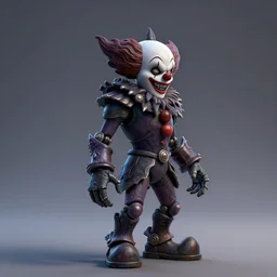 a 3d sculpt of a dark fantasy  side view of an evil circus clown chuck e cheese animatronic, tim burton, world of warcraft, league of legends