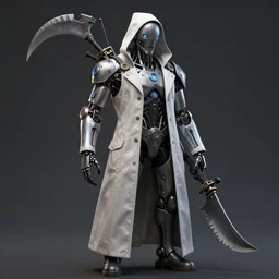 cybernetic plague doctor 8 k hyperrealism scythe unreal engine