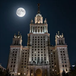 slavic architecture style megatower, moonlit night, hyperdetailed symmetrical, intricate 8 k, unreal engine, chiaroscuro, sharp focus, trending on artstation, by jeremy lipking and ferdinand knab and artgerm