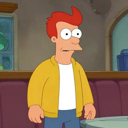 fry from futurama in the style of the avengers cartoons