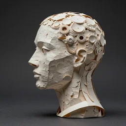 consciousness emerging in large language model artificial intelligence. canon 5 d 5 0 mm lens. papier - mache