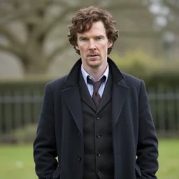 benedict cumberbatch as sherlock in sherlock ( 2 0 1 2 ), a scene from the series