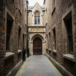 a narrow alley in england from the harry potter universe