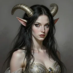 ozzy osborne as a female fantasy satyr, portrait, fantasy, intricate, elegant, highly detailed, digital painting, artstation, concept art, smooth, sharp focus, illustration, art by artgerm and greg rutkowski and alphonse mucha