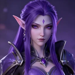 character concepta beautiful and strong purple female anime warrior night elf | | cute - fine - face, world of warcraft, pretty face, realistic shaded perfect face, fine details by stanley artgerm lau, wlop, rossdraws, james jean, andrei riabovitchev, marc simonetti, and sakimichan, trending on artstation