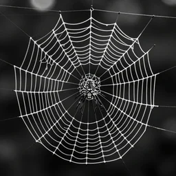 black and white spider web