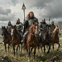 noble warrior riders of Rohan by Mark Brooks, Donato Giancola, Victor Nizovtsev, Scarlett Hooft, Graafland, Chris Moore