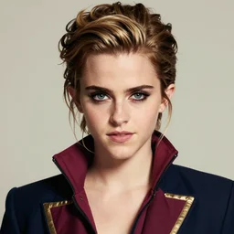 portrait of emma watson by hirohiko araki, jojos bizarre adventure, stone ocean