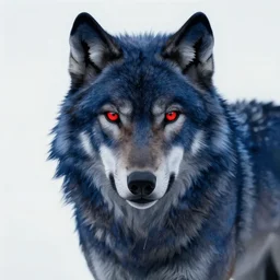 dark blue wolf, red eyes highly detailed, deep focus, elegant, digital painting, smooth, sharp focus, illustration, ultra realistic, 8 k, art by wlop