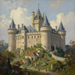 a beautiful painting of a castle by greg rutkowski and kalin popov, trending on artstation, masterpiece,