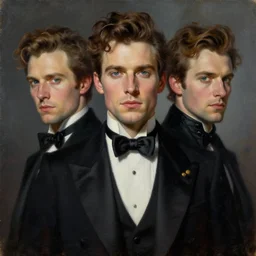 2 2 century portrait of a handsome man dressed in clothes by balmain head shoot, art by alex heywood and gaston bussiere, albert lynch, fantasy art, reimagined by industrial light and magic, oil on canvas, hd