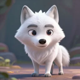 portrait of cute anthropomorph white wolf in the style of zootopia, volumetric light, artstation, concept art, 8 k, high detail, perfect