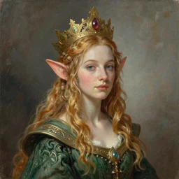 astonishingly beautiful gnome queen, ultra fine detail portrait, painting by Alan Lee