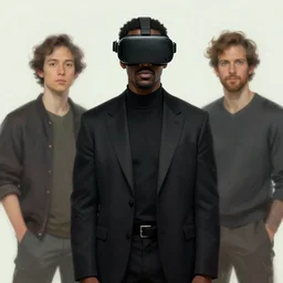 front view portrait stephen mckinley henderson as sandman, human computer, vr headset, digital art from artstation by ruan jia and mandy jurgens and artgerm and william - adolphe bouguereau