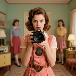 portrait of a retro girl's room 1 9 5 0 s, depth of field, zeiss lens, detailed, symmetrical, centered, fashion shoot, by nicoletta ceccoli, mark ryden, lostfish, stunning, 8 k resolution, extremely detailed, beautiful, establishing shot, artistic, hyperrealistic, octane render