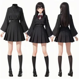 concept art of comiket cosplay, school girl in gothic dress, pleated skirt, overknee socks, seifuku, pinterest, artstation trending, behance, highly detailed, by rembrandt, by joseph mallord william turner, misa amane