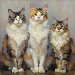 highly detailed painting of really tall cats by william turner, thick brush strokes and visible paint layers, 4 k resolution