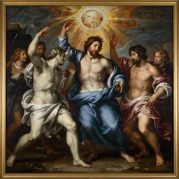 nic cage as Baroque painting high detail masterpiece godrays shining down in religious fervor by Giovanni Lorenzo Bernini.