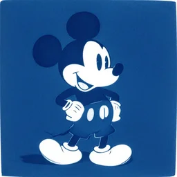 Mickey mouse in Cyanotype