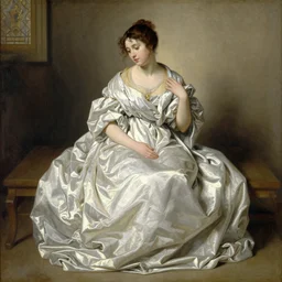 a woman with 1 8 0 0 dress, by camille corot, illustration, light, the birth of time