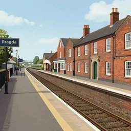 Shrewsbury Railway Station in the style of Roger Dean