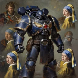 full character portrait max mad cyberpunk warhammer 4 0 k, machinist tech priest ghost assassin not the girl with the pearl earring character design, painting by gaston bussiere, katsuya terada, nc wyeth, greg rutkowski, craig mullins, vermeer, frank frazetta, mucha, tom of finland, trending on artstation, jeffery catherine jones