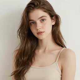 beautiful gorgeous shy cute Kpop European girlfriend wearing camisole