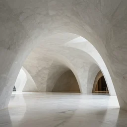 an obsidian marble interior photograph, architecture carved for a god, beautiful in its smoothness and expansiveness, curving geometric arches, architectural photograph by louis kahn and moshe safdie