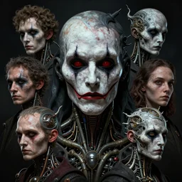 8 k headshot of scary godlike intricately constructed organic cyborg mime by craig mullins, ilya kuvshinov, krenz cushart, epic, german engineering, artgerm trending on artstation by edward hopper and dan mumford and wlop and rutkovsky, beksinski carl spitzweg moebius and tuomas kocar, intricate artwork by caravaggio, unreal engine 5