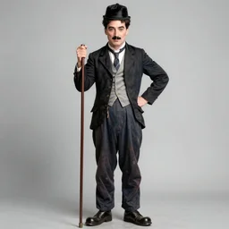 detailed realistic portrait full shot nicholas cage as chaplin modern times ( 1 9 3 6 ) cinematic