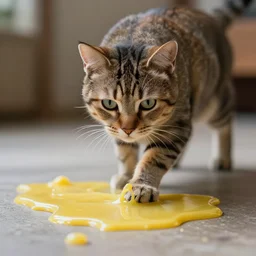 shot of a cat walking on melted wax, wide aperture, intricate, highly detailed, artstation, sharp focus, artgerm