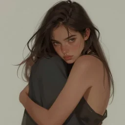 in your arms, digital art, artstation, distant look