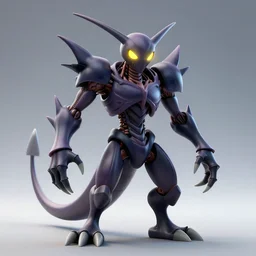 3 d render, menacing, anatomical, pokemon, mewtwo, mixed with 3 d heartless from kingdom hearts, square enix, high definition, full body, video game art, 3 d, octane render, redshift, cycles, dynamic 3 d lighting, 3 d sculpt, dark, bright glowing eyes, smooth