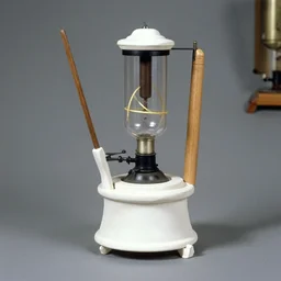 ultra very realistic photo of a a medieval chemistry astronomy appliance vacuum cleaner, made of wood white clay 1 9 9 0, life magazine photo, natural colors, museum collection, kodak