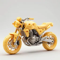 the new 2035 honda motorbike that is made of cheese, 4k, award winning photography