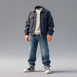 a jacket jeans product concept, japanese street style, 3 d art, unreal engine 5, high render, high detail, octane render, studio photo, 3 d mockup