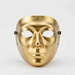 golden plague doctor mask, 8k product photo, isolated on a pure white background, centered, entire object in frame, sharp focus, soft studio lighting